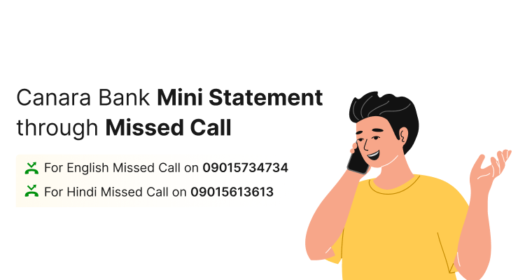 Canara Bank Mini Statement through Missed Call